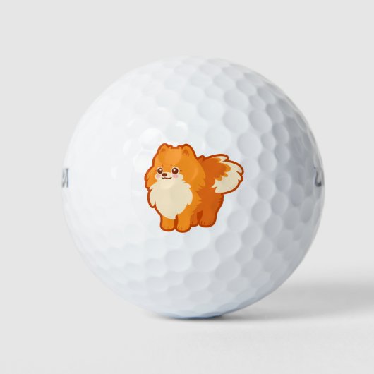 Cute Dog Kawaii Pomeranian Golfballen (Voorkant)