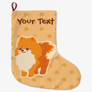Cute Dog Kawaii Pomeranian Grote Kerstsok