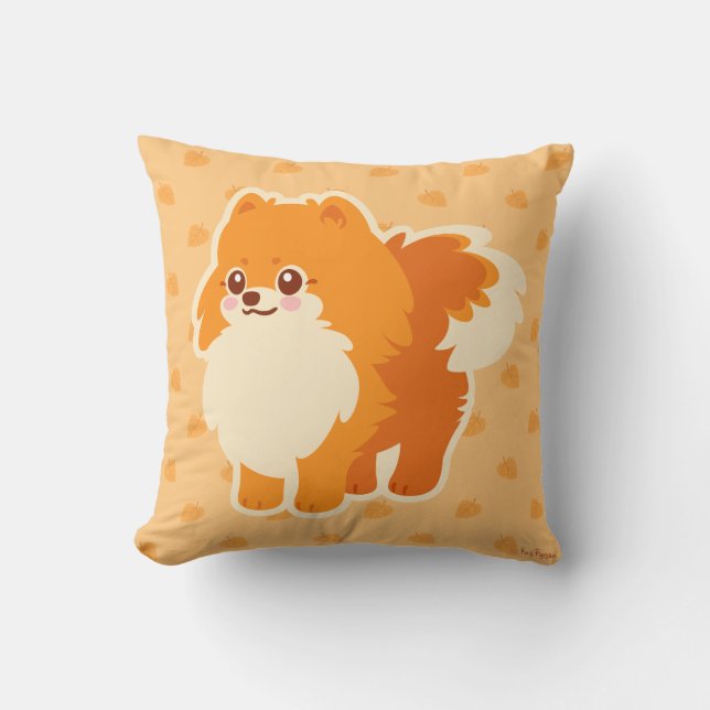 Cute Dog Kawaii Pomeranian Kussen (Voorkant)