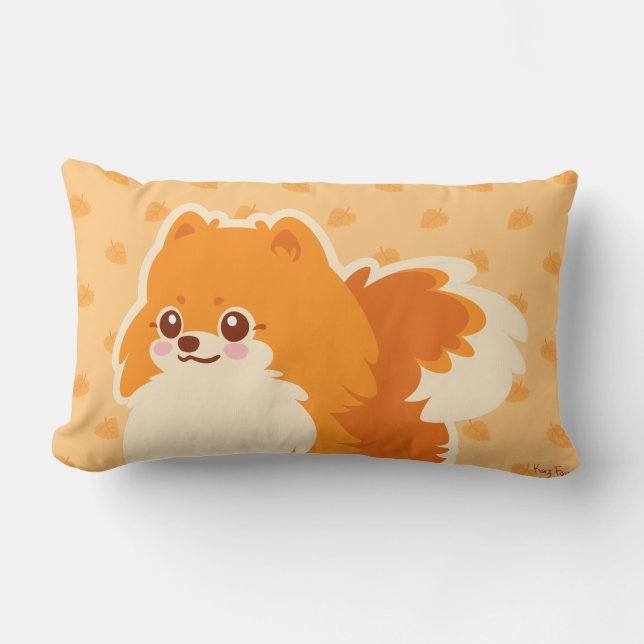 Cute Dog Kawaii Pomeranian Kussen (Voorkant)