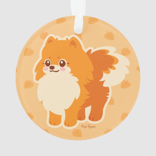Cute Dog Kawaii Pomeranian Ornament (achterkant)