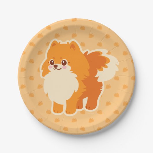 Cute Dog Kawaii Pomeranian Papieren Bordje (Voorkant)