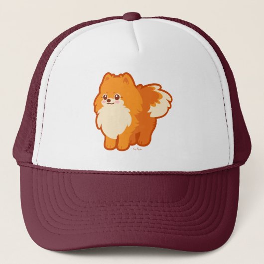 Cute Dog Kawaii Pomeranian Trucker Pet (Voorkant)