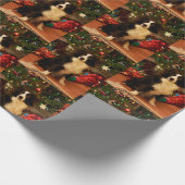 Cute Dog Kerstmis Cadeaupapier (Hoek)