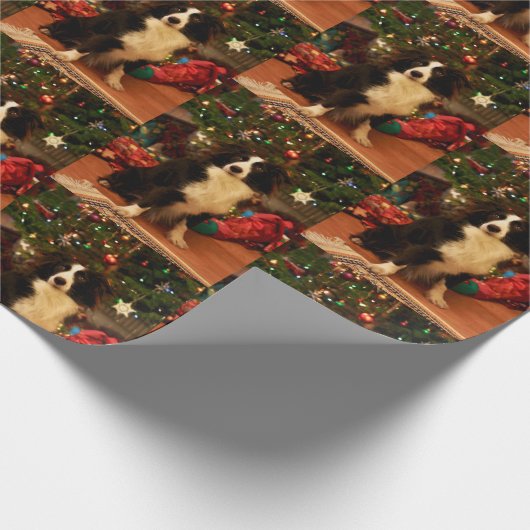 Cute Dog Kerstmis Cadeaupapier (Hoek)