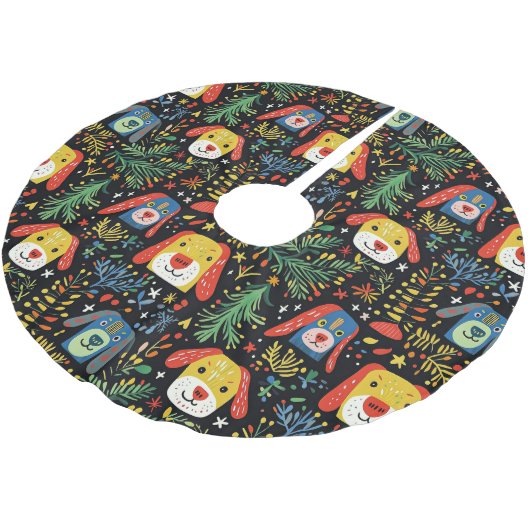 Cute Dog Kerstmis Kerstboom Rok (Gekanteld)