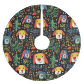 Cute Dog Kerstmis Kerstboom Rok (Voorkant)