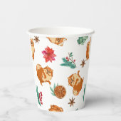 Cute Dog Kerstmis Papieren Bekers (Achterkant)