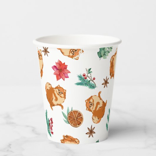 Cute Dog Kerstmis Papieren Bekers (Voorkant)