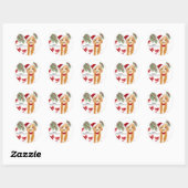 Cute Dog Kerstmis Ronde Sticker (Vel)