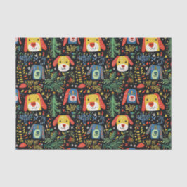 Cute Dog Kerstmis Tissuepapier