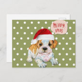 Cute Dog kerstpoka Dots Briefkaart (Voorkant / Achterkant)