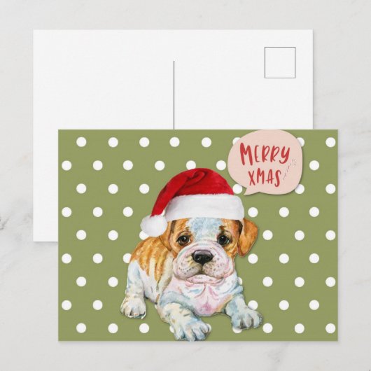 Cute Dog kerstpoka Dots Briefkaart (Voorkant / Achterkant)