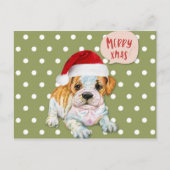 Cute Dog kerstpoka Dots Briefkaart (Voorkant)