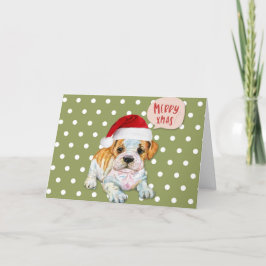 Cute Dog kerstpoka Dots Feestdagen Kaart