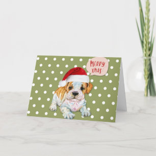 Cute Dog kerstpoka Dots Feestdagen Kaart