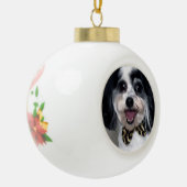 Cute Dog-kerstversiering, K-Cee Bow-Stropdas Keramische Bal Ornament (Links)