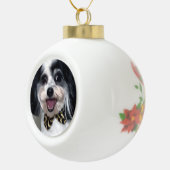 Cute Dog-kerstversiering, K-Cee Bow-Stropdas Keramische Bal Ornament (Rechts)