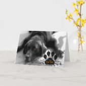 Cute Dog krijgt een goed idee voor de Pet Lover me Kaart (Gele Bloem)