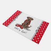 Cute Dog - Laten we gaan! Chocolade Labrador Retri Deurmat (Schuin)
