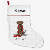 Cute Dog - Laten we gaan! Chocolade Labrador Retri Grote Kerstsok (Voorkant)