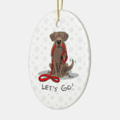 Cute Dog - Laten we gaan! Chocolade Labrador Retri Keramisch Ornament (Links)