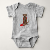 Cute Dog - Laten we gaan! Chocolade Labrador Retri Romper (Voorkant)