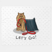 Cute Dog - Laten we gaan! Yorkshire Terrier Fleece Deken (Voorkant (Horizontaal))