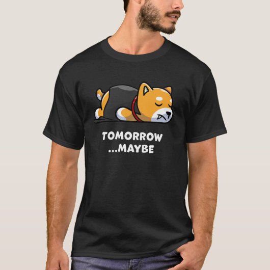Cute Dog Lazy Vampire Halloween Maybe Morning T-shirt (Voorkant)