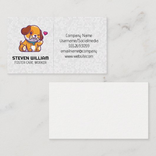 Cute Dog Logo | Dierverzorging Visitekaartje (Voorkant / Achterkant)