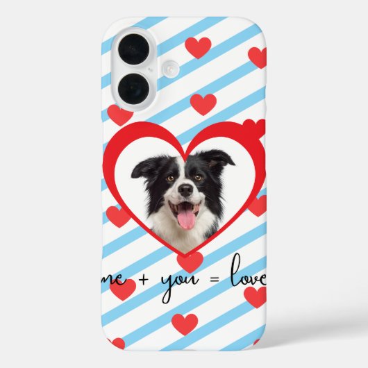 Cute Dog Love Phone Case – Me + You = Love – Adora (Achterkant)