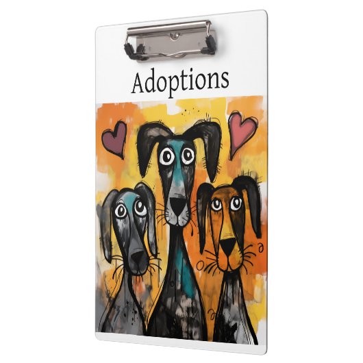 Cute Dog Love Red Hearts Clipboard  Klembord (Links)