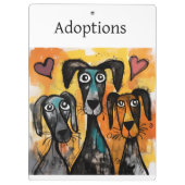 Cute Dog Love Red Hearts Clipboard  Klembord (Achterkant)