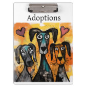 Cute Dog Love Red Hearts Clipboard  Klembord (Voorkant)