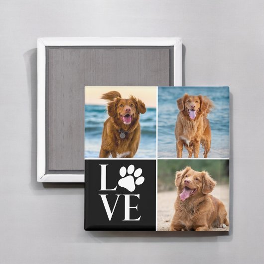 Cute Dog Lover Custom Love Photo Collage Pet Magneet