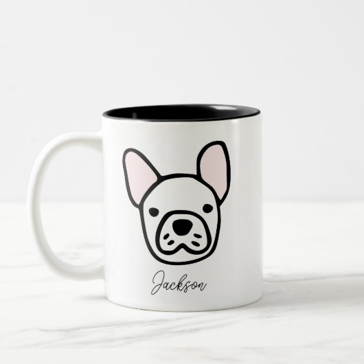 Cute Dog Lover Dog Mom Dog Dad | Frenchie Tweekleurige Koffiemok (Links)
