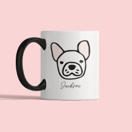 Cute Dog Lover Dog Mom Dog Dad | Frenchie Tweekleurige Koffiemok