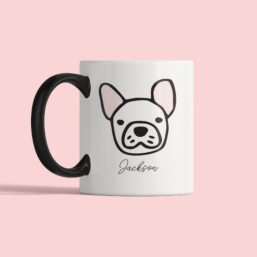 Cute Dog Lover Dog Mom Dog Dad | Frenchie Tweekleurige Koffiemok