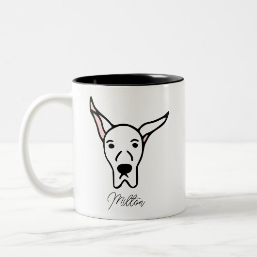 Cute Dog Lover Dog Mom Dog Dad | Great Dane Tweekleurige Koffiemok (Links)