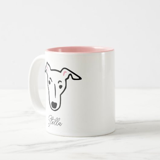 Cute Dog Lover Dog Mom Dog Dad | Greyhound Tweekleurige Koffiemok (Voorkant links)
