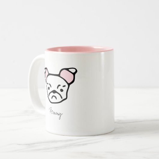 Cute Dog Lover Dog Mom Dog Dad | Pug Tweekleurige Koffiemok (Voorkant links)