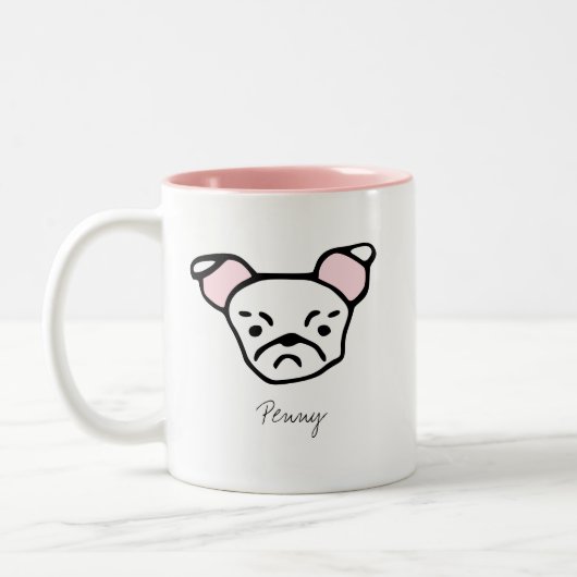 Cute Dog Lover Dog Mom Dog Dad | Pug Tweekleurige Koffiemok (Links)