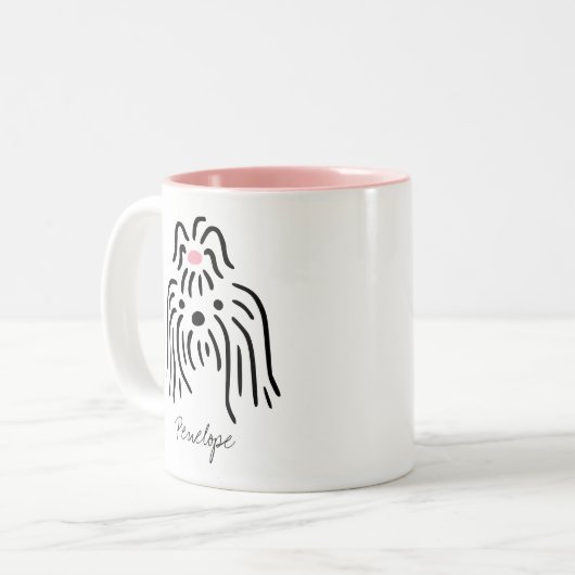 Cute Dog Lover Dog Mom Dog Dad | Shih Tzu Tweekleurige Koffiemok (Voorkant links)