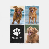 Cute  Dog Lover Paw Print Photo Collage Pet Fleece Deken (Voorkant)