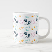 Cute Dog Lover Paw Prints Grote Koffiekop (Rechts)