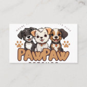 Cute Dog Lovers "Paw Paw Pet Shop" Throw Pillow Visitekaartje (Voorkant)
