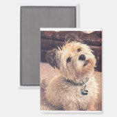 Cute Dog Magnet Adorable Puppy Terrier Design (Voorkant / Achterkant)