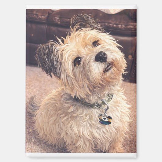 Cute Dog Magnet Adorable Puppy Terrier Design (Voorkant)