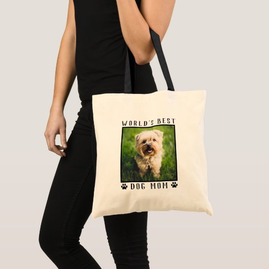 Cute Dog Mam Paw Drukt Aangepaste foto Pet Tote Bag (Voorkant (product))