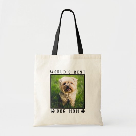 Cute Dog Mam Paw Drukt Aangepaste foto Pet Tote Bag (Voorkant)